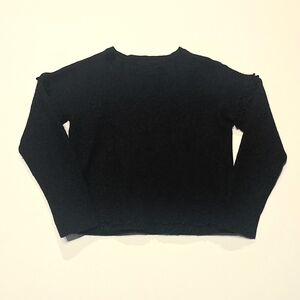 Wool Blend Long Sleeve With Ruffles On Trim
